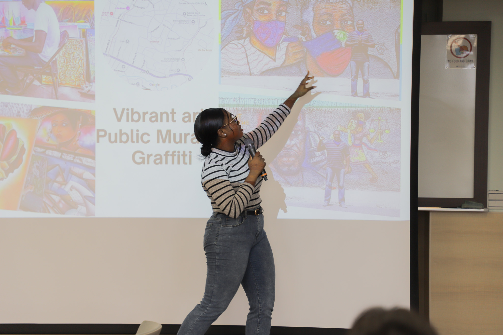 Speaker Adneissa Christy Alezy introduces the history, language, and traditional festivals of Haiti, and shares cultural differences between Haiti and Taiwan. (Photo credit: ICI)