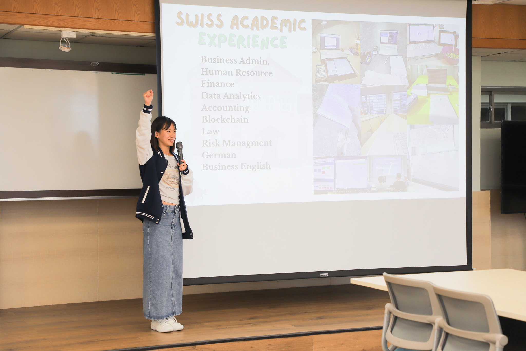 Speaker Diana shares her learning and life experiences from her exchange program in Switzerland. (Photo credit: ICI)