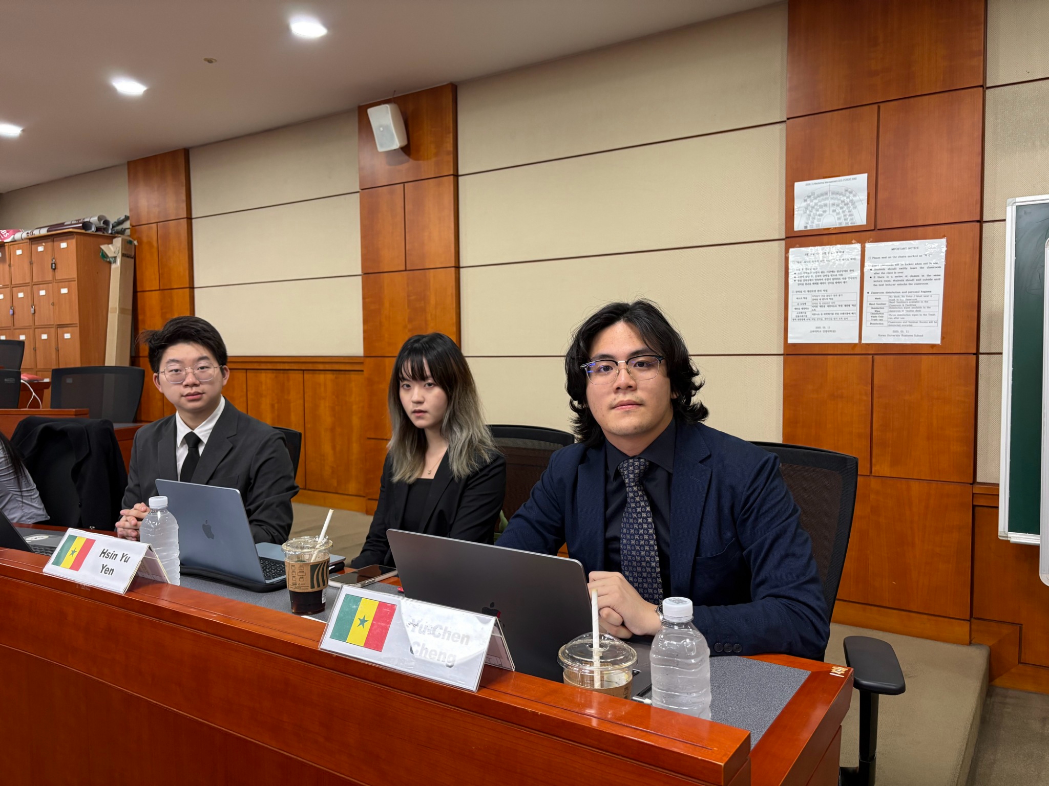 Hsin-Yu Yen, Yu-Chen Cheng, and Tse Lo were the first representatives from Taiwan to participate in the I-MUN competition, taking part in the simulated Universal Periodic Review at the event. (Photo C